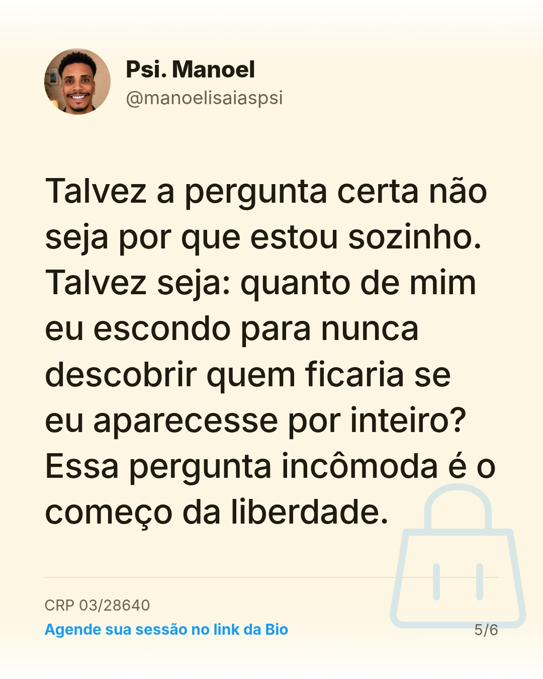 Talvez a pergunta certa não seja por que estou sozinho. Talvez seja: quanto de mim eu escondo para nunca descobrir quem ficaria se eu aparecesse por inteiro? Essa pergunta incômoda é o começo da liberdade.