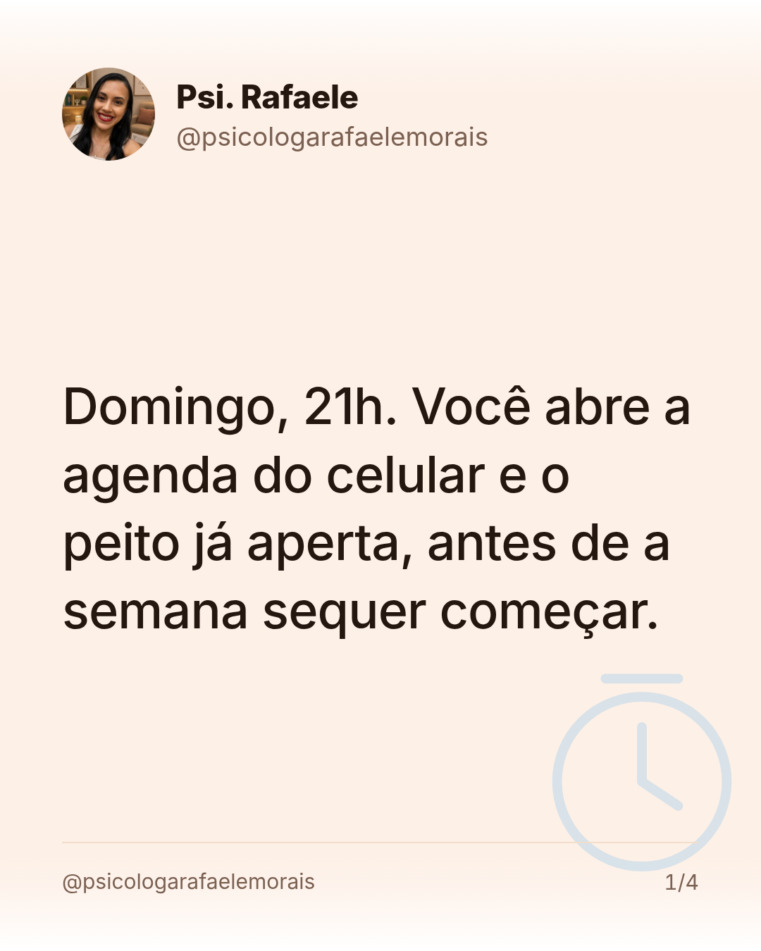 Domingo, 21h. Você abre a agenda do celular e o peito já aperta, antes de a semana sequer começar.